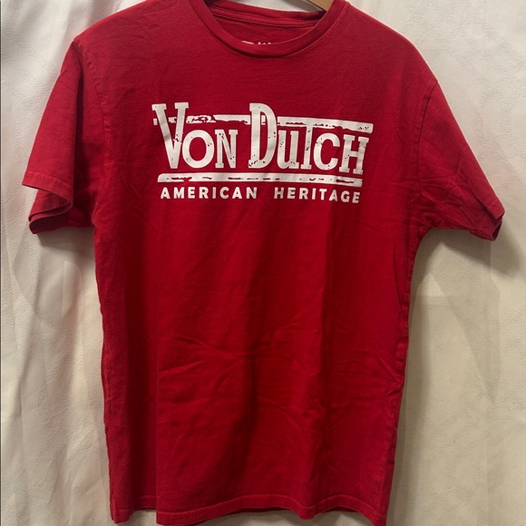 Von Dutch Red Tshirt men large 21” x 27” Preowned - Picture 6 of 6